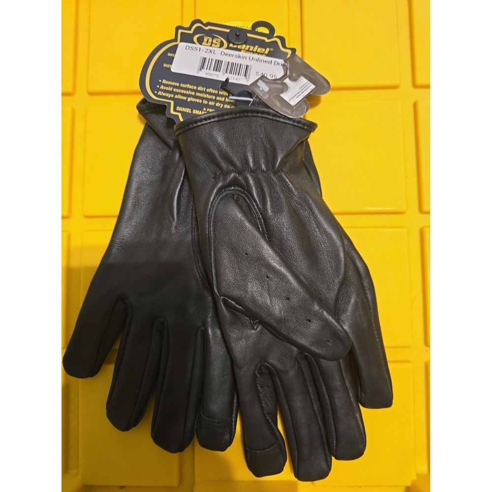 Daniel Smart DS51-2XL black deerskin unlined driving gloves